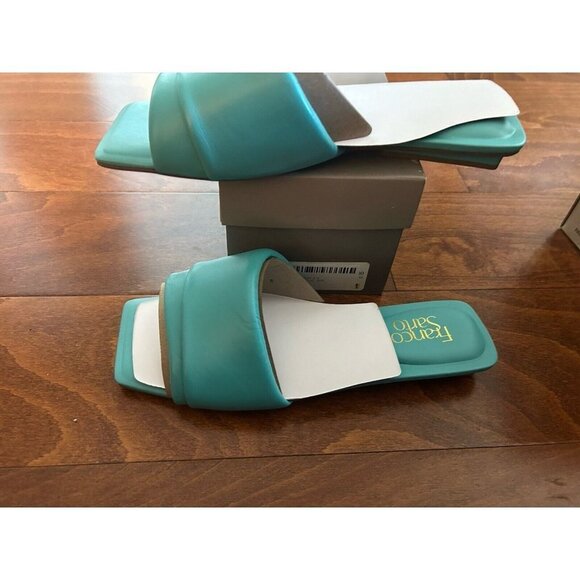 Franco Sarto Aqua Leather Caris Slides Sandals Open Toe Leather 7.5 M NEW - Picture 3 of 7